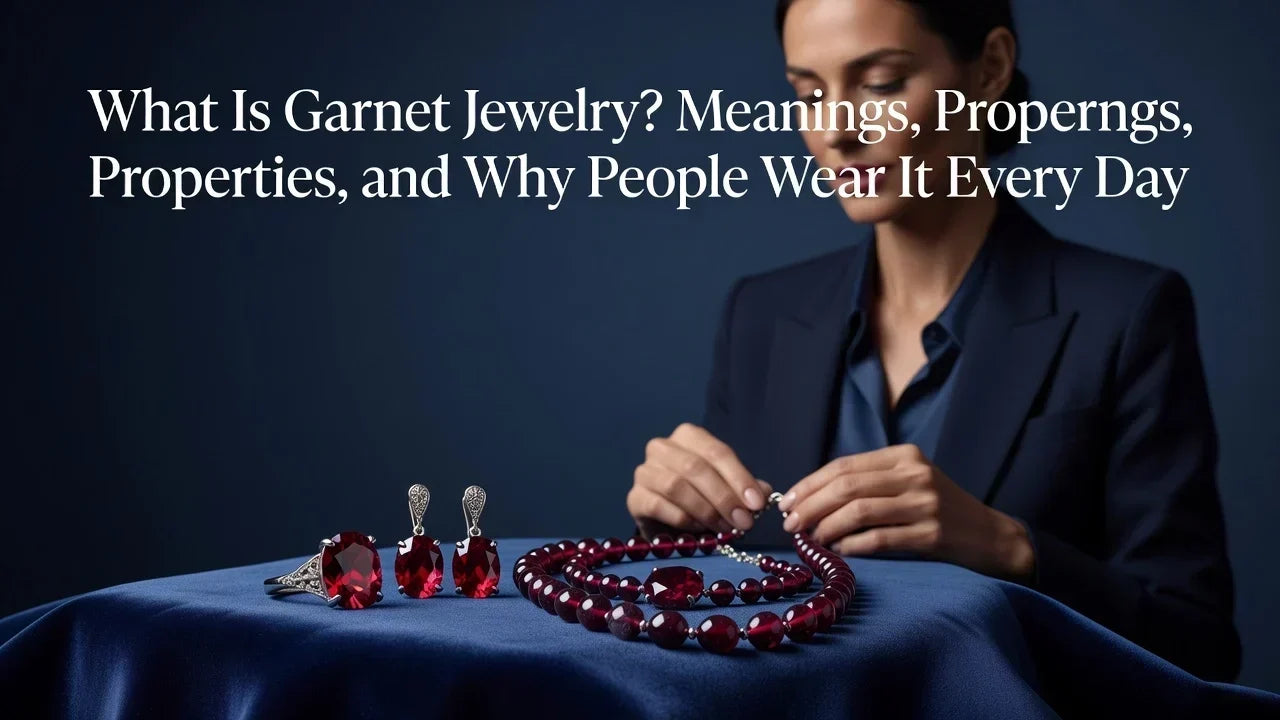 Professional header image for list-based article: What Is Garnet Jewelry? Meanings, Properties, and Why Peo...