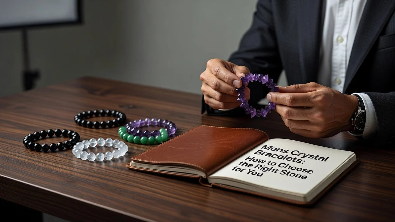 Professional header image for list-based article: Mens Crystal Bracelets: How to Choose the Right Stone for...