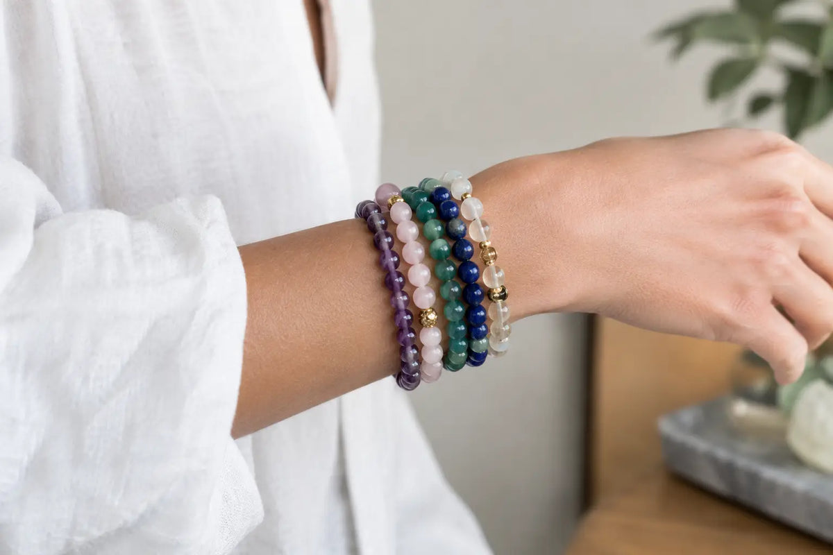 How to Layer Gemstone Bracelets With Intention