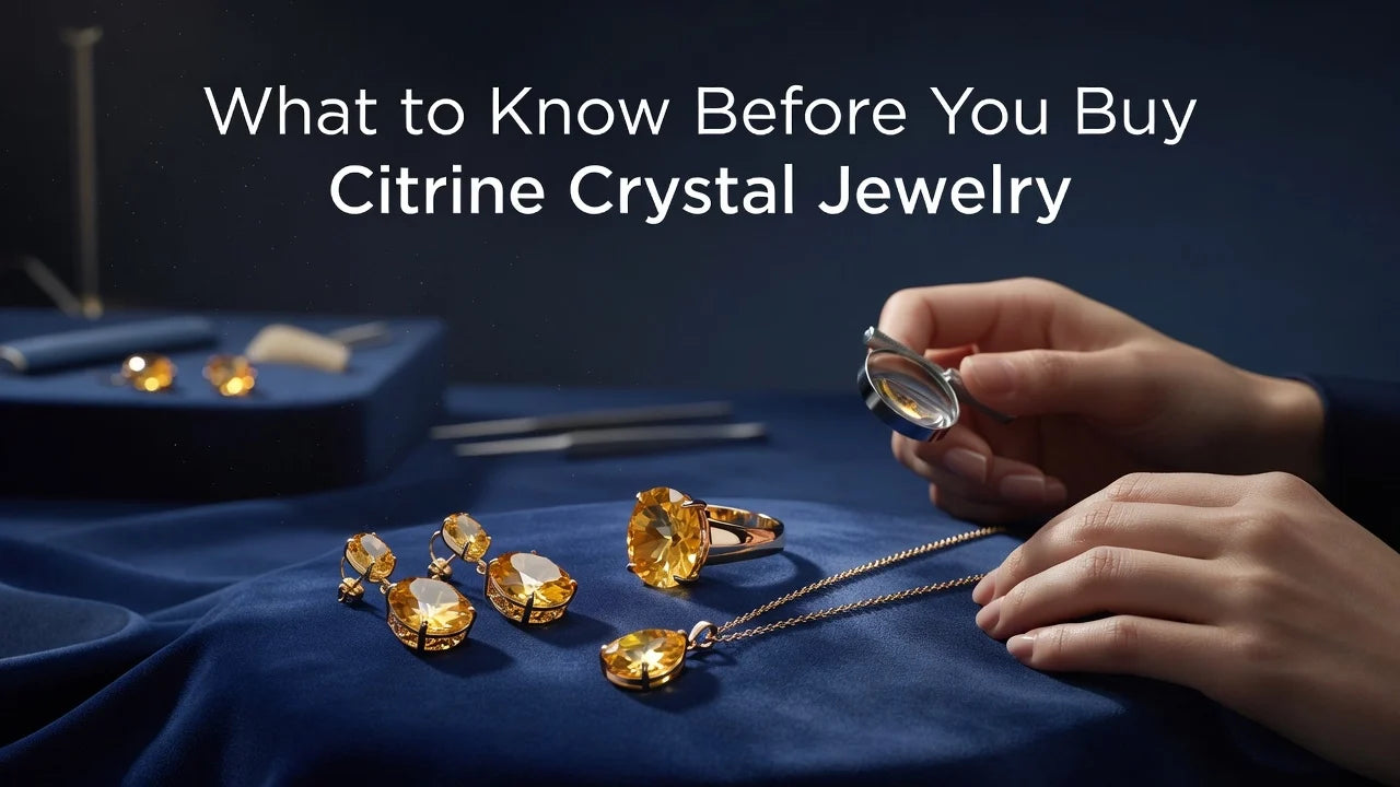 Professional header image for list-based article: What to Know Before You Buy Citrine Crystal Jewelry