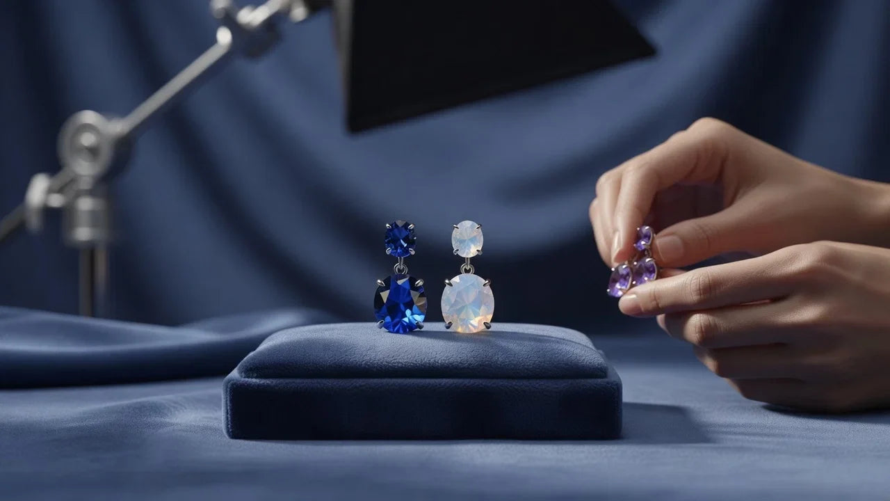 Professional header image for list-based article: Crystal Earrings: Which Stones to Wear and Why