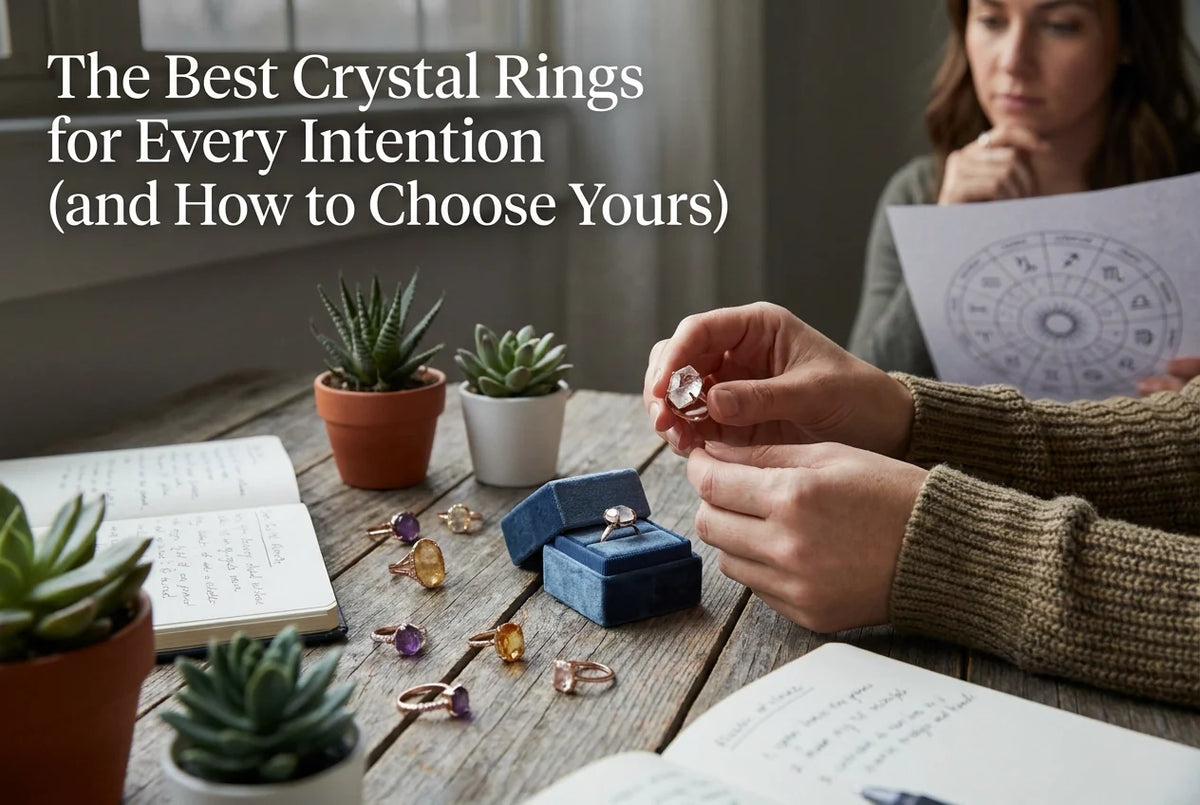 Professional header image for list-based article: The Best Crystal Rings for Every Intention (and How to Ch...