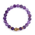 Natural Amethyst Buddha Head Bracelet with 8mm Beads