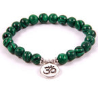 Green Tiger Eye Bracelet with Ohm Sacred Charm