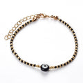 Evil Eye Beaded Bracelet With Gold Tone Accents