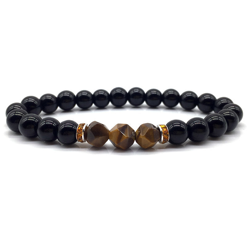 Tiger Eye Obsidian Bracelet with 8mm Grounding Beads.