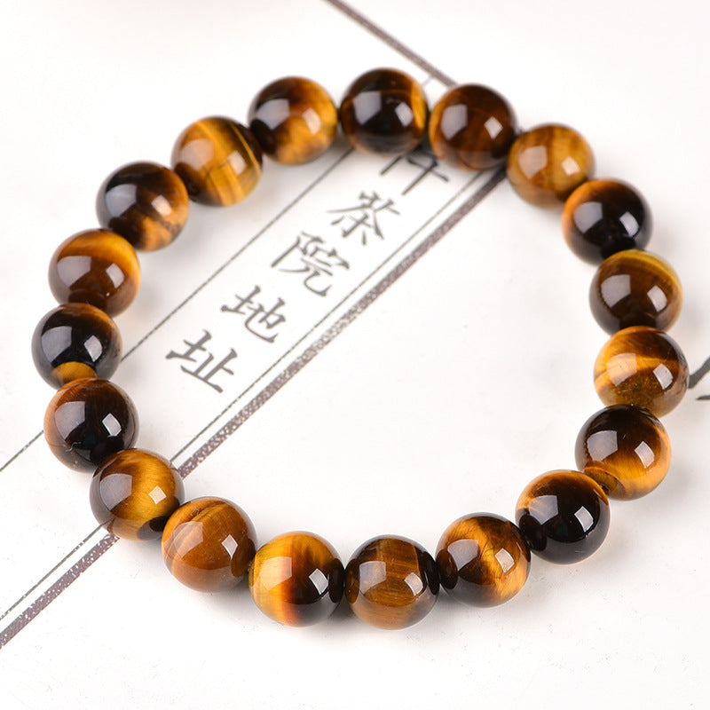 Natural Tiger Eye Bracelet with Polished Beads