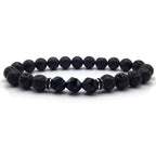 Obsidian Lava Bracelet with 8mm Beads for Aromatherapy.