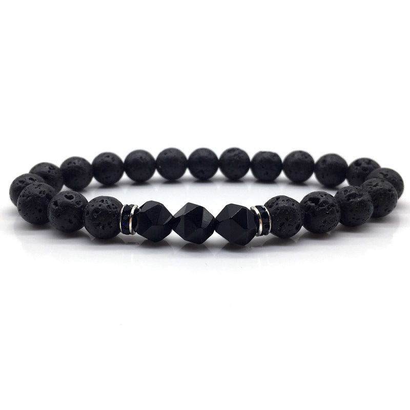 Obsidian Lava Bracelet with 8mm Beads for Aromatherapy.