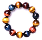 Triple Tiger Eye Bracelet | Red, Blue, and Golden Stones for Inner Power