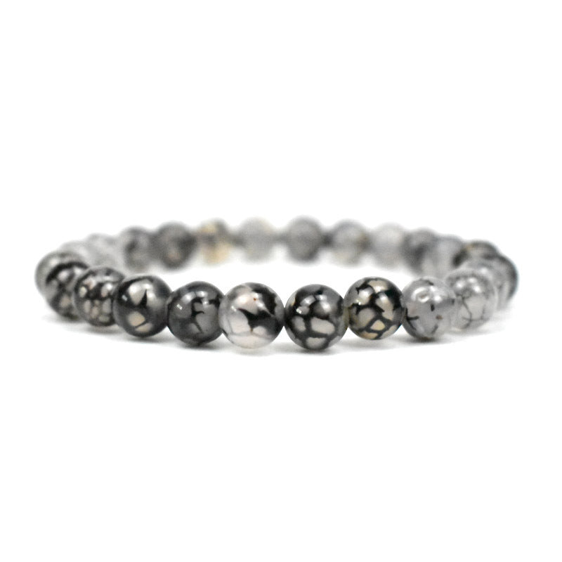 Natural Dragon Vein Bracelet with 8mm Beads