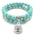 Turqouise tree of life beaded bracelet