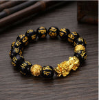 Black Onyx Pixiu Bracelet for Protection and Grounding