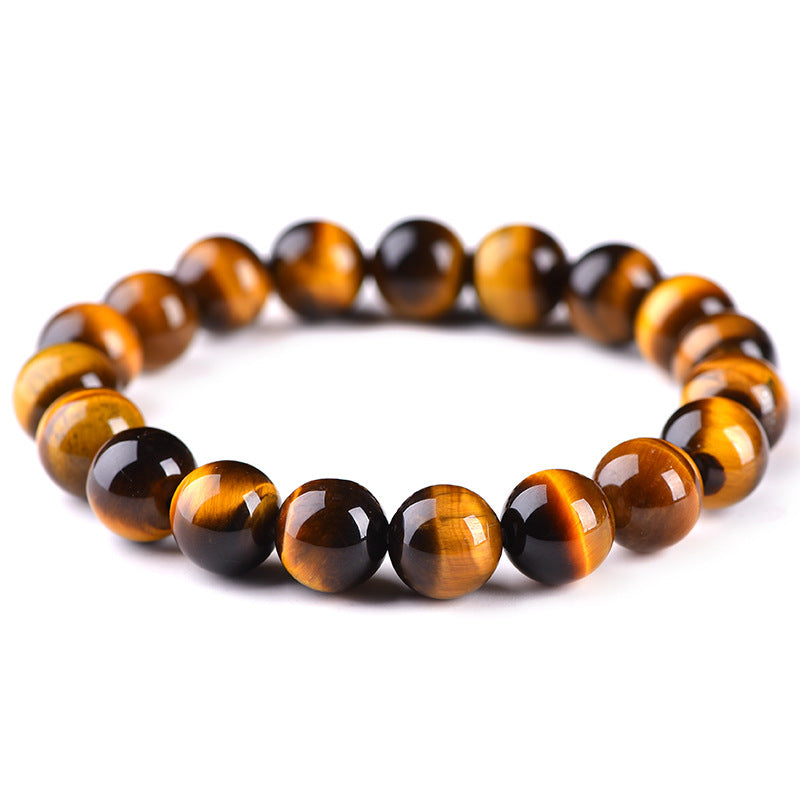 Natural Tiger Eye Bracelet with Polished Beads