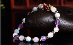 Amethyst Pixiu Bracelet with Modern Geometric Charm