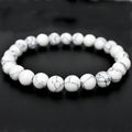 Natural Howlite Bracelet with 8mm White Beads