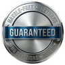 Circular logo with 'Guaranteed' text on a silver background