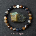 Coffee Agate Bracelet With Polished Earth Tone Beads