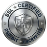 SSL Certified 256-bit Encrypted security emblem with a shield and lock symbol.