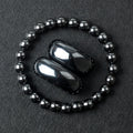Natural Hematite Bead Bracelet with Polished Metallic Black Beads