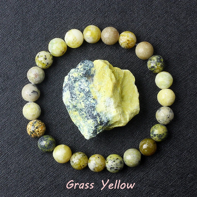 Yellow Jasper Bracelet | Natural Stone Beaded Stretch Bracelet