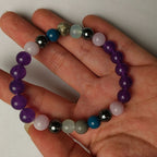 Multi Gemstone Bracelet with Apatite Fluorite Rhodonite and Hematite
