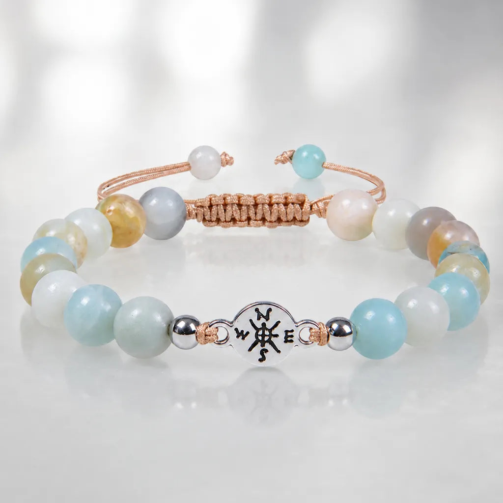 Amazonite beaded bracelet featuring polished pastel gemstones and adjustable cord for elegant daily wear.