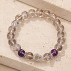Crystal bead bracelet with amethyst gemstones and healing crystal elements for refined everyday fashion