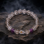 Crystal bead bracelet worn during mindfulness rituals with healing gemstones for spiritual daily comfort