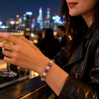Amethyst citrine bracelet with sparkling crystal beads creating stylish nightlife gemstone jewelry charm