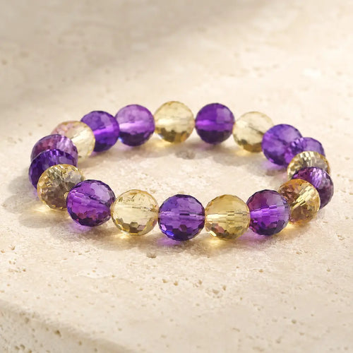Amethyst citrine bracelet featuring faceted crystal beads with gemstone brilliance for refined elegance