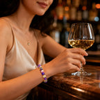 Amethyst citrine bracelet with sparkling faceted beads creating sophisticated gemstone jewelry style