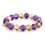 Amethyst citrine bracelet featuring faceted gemstone beads with elegant crystal details for premium style