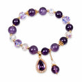 amethyst crystal bracelet with amethyst stone pendant