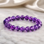 Amethyst jewelry with faceted purple crystal bracelet and gemstone charm for timeless elegant accessorizing
