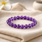 Amethyst jewelry featuring polished crystal bracelet with gemstone wellness energy for mindful living style