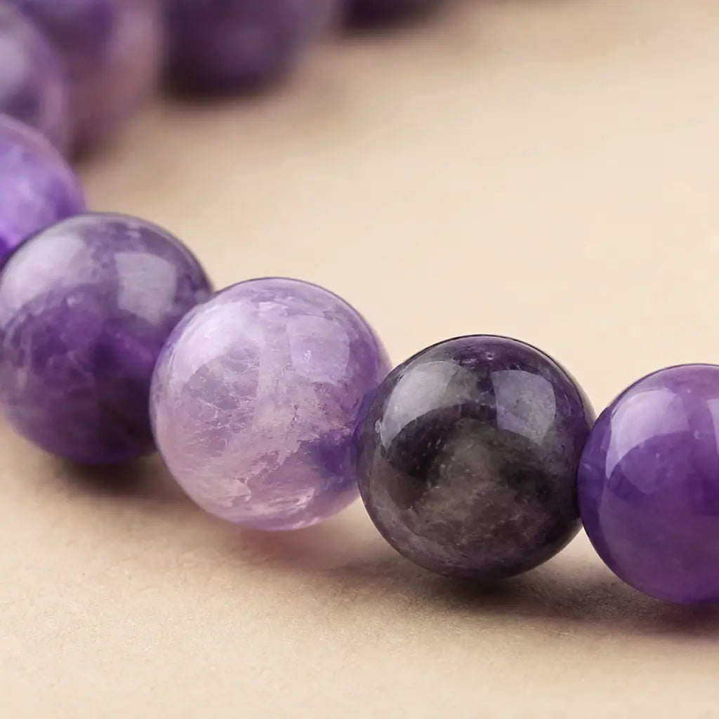 Amethyst jewelry polished healing crystal bracelet beads with soft purple gemstone finish for elegant modern accessories