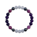 Amethyst crystal bracelet in natural lighting with healing gemstone beads for daily elegance and comfort
