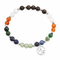 Capricorn zodiac crystal bracelet isolated on white background featuring natural gemstones for detailed product viewing.