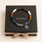 Capricorn zodiac gemstone bracelet displayed on branded packaging showcasing polished crystals and artisan jewelry quality.