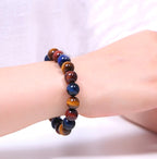 Triple Tiger Eye Bracelet | Red, Blue, and Golden Stones for Inner Power