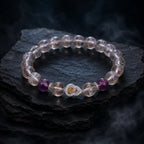 Healing crystal bracelet with gemstone beads displayed for calming energy balance and stylish wear