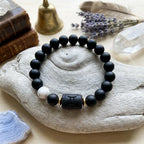 Gemini Zodiac Bracelet styled with crystals and lavender, spiritual bracelet promoting balance energy and mindful lifestyle wear