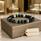 Green tigereye bracelet in premium gift packaging featuring natural crystal beads for stylish jewelry gifting