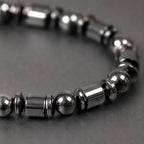 Hematite bracelet with premium crystal bead arrangement, grounding gemstone jewelry for peaceful style energy