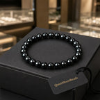 hematite bracelet in premium packaging with glossy black stone beads ideal for meaningful jewelry gifting