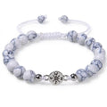 Howlite bracelet with white gemstone beads and braided adjustable closure for modern wellness jewelry