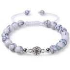 Howlite bracelet with white gemstone beads and braided adjustable closure for modern wellness jewelry