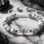 Howlite bracelet with premium marbled beads and adjustable cord for stylish healing crystal accessories