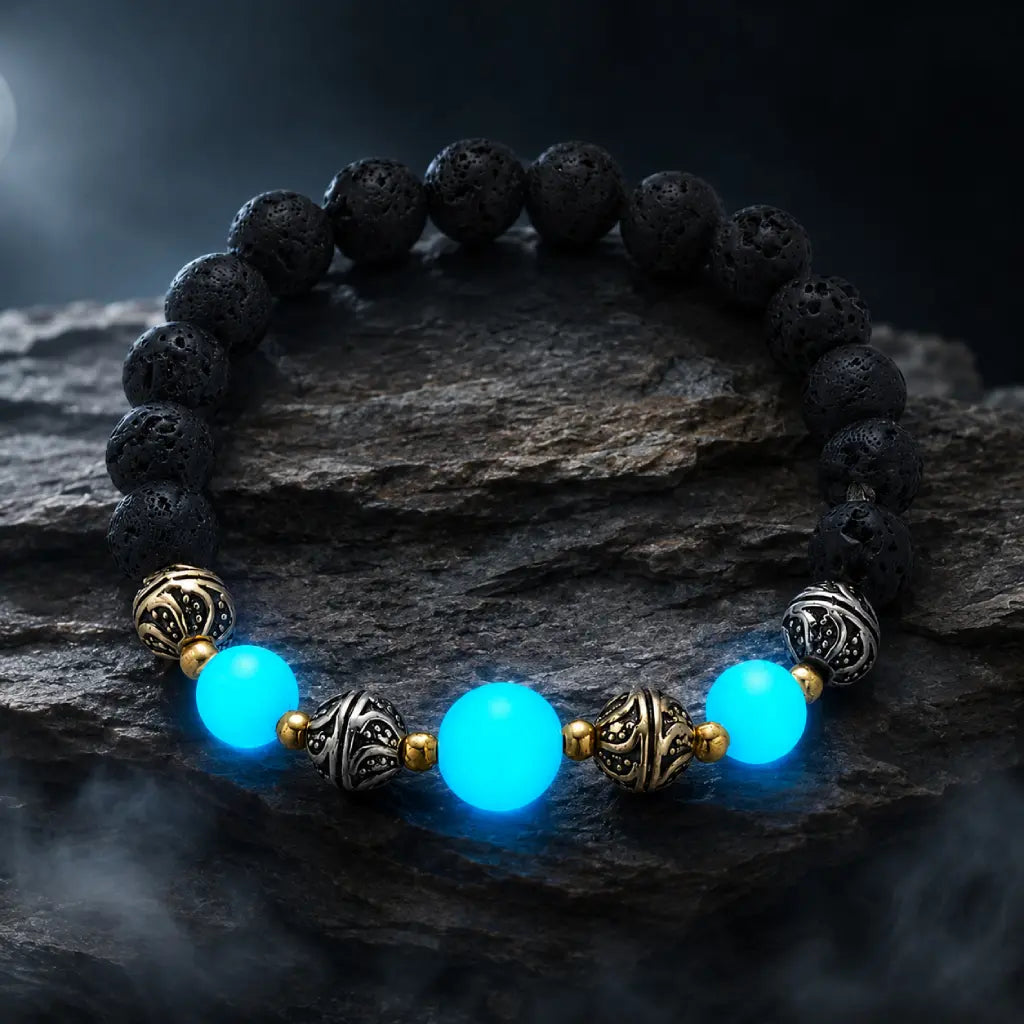 labradorite jewellery glowing lava bead bracelet with gemstone accents and calming energy appeal
